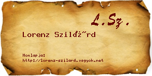 Lorenz Szilárd névjegykártya