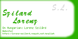 szilard lorenz business card