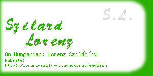 szilard lorenz business card